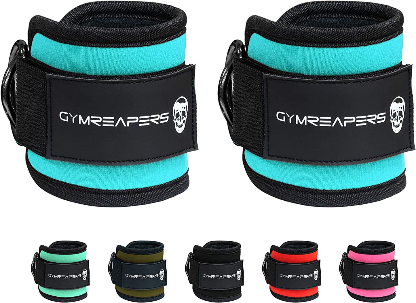 Ankle Straps (Pair) for Cable Machine Kickbacks, Glute Workouts, Lower Body Exercises - Adjustable Leg Straps with Neoprene Padding