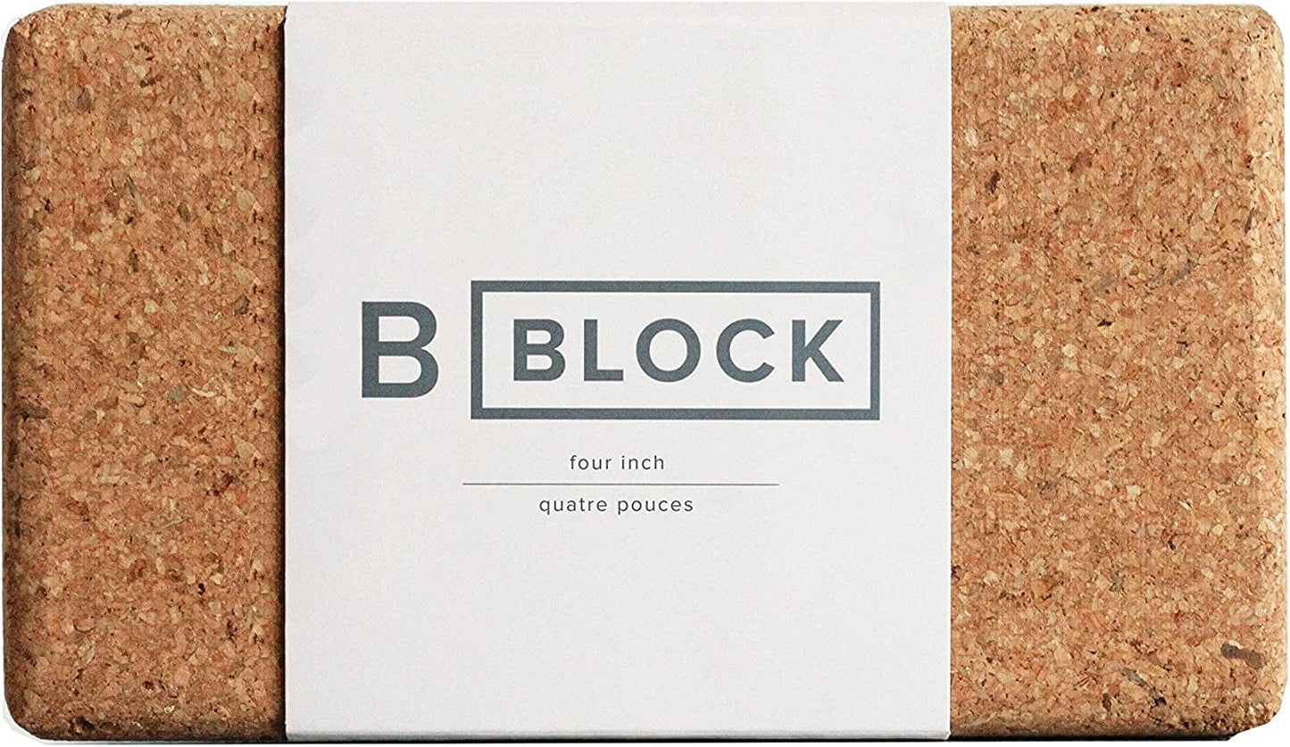 B YOGA B Block, 100% Cork - for Yoga, Pilates, Workout and Floor Exercises