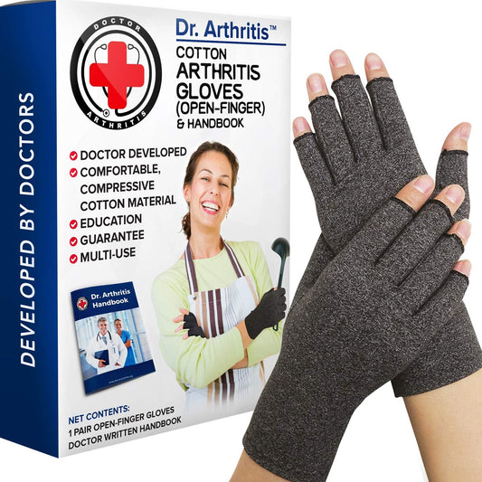 Doctor Developed Arthritis Gloves and Compression Gloves for Women and Men - Arthritis Gloves for Women for Pain, Compression Gloves for Arthritis for Women, Hands Typing Gloves & Doctor Handbook (M)