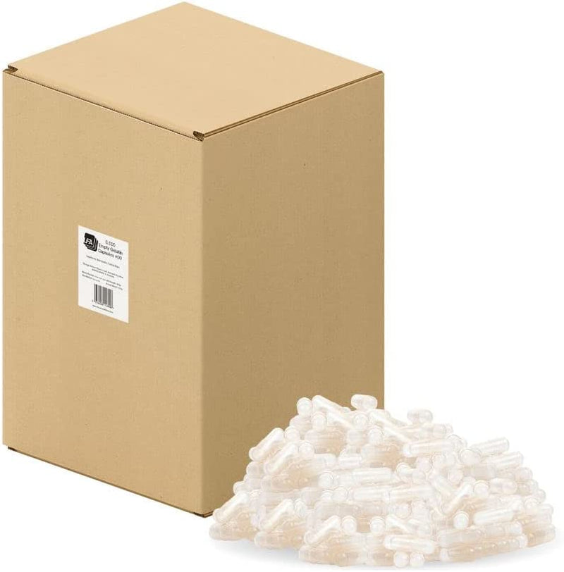 Capsules Size 00 - Clear Vegan HPMC - 120 Count Jar - Pill Capsules Empty Fits Capsule Machine Filling Tray - Joined Vegetarian Caps Easy Snap for DIY Powder Supplement Pills - Certified Halal Kosher