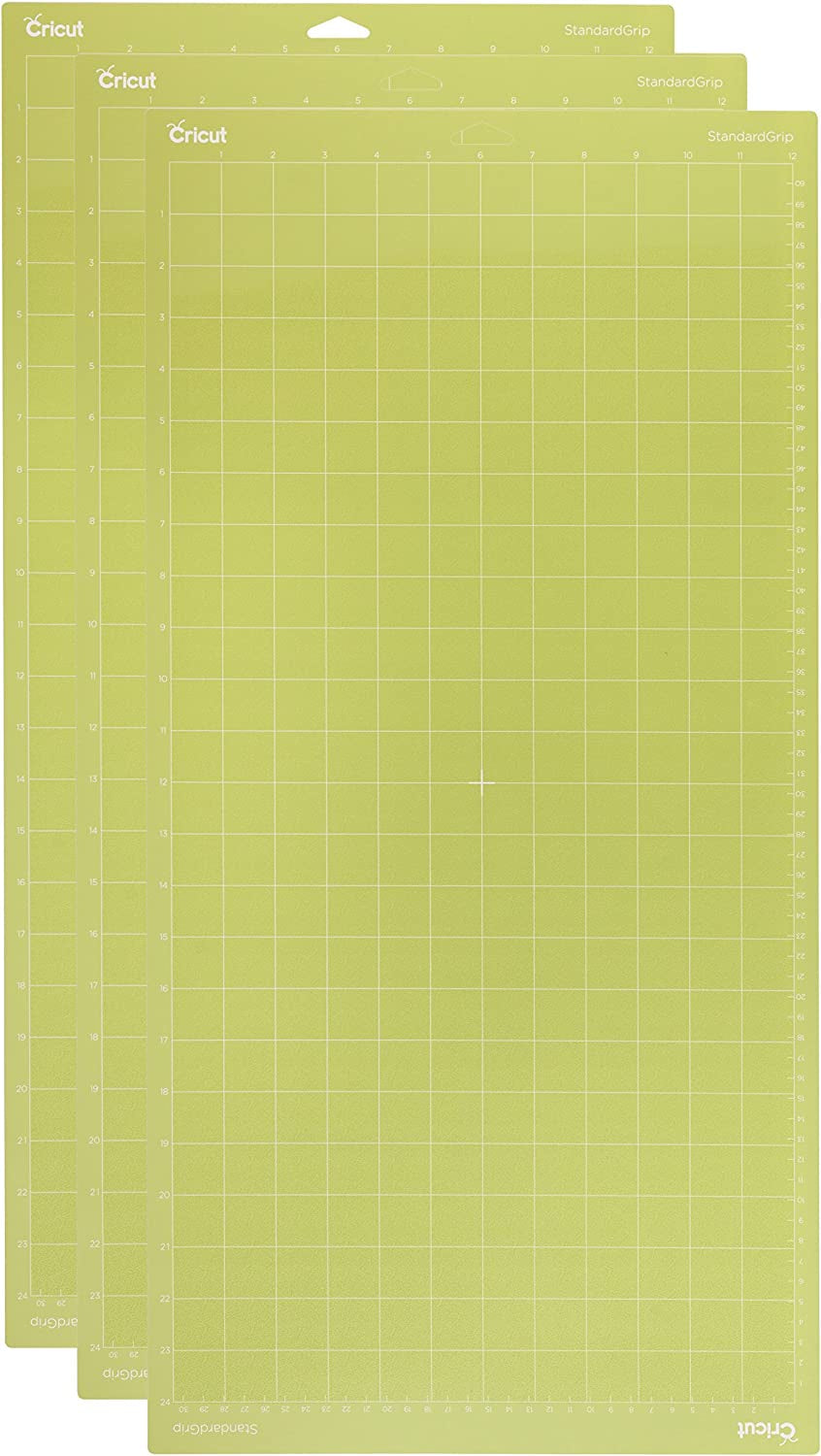 Cricut Standardgrip Machine Mats 12In X 12In, Reusable Cutting Mats for Crafts with Protective Film, Use with Cardstock, Iron On, Vinyl and More, Compatible with Cricut Explore & Maker (3 Count)