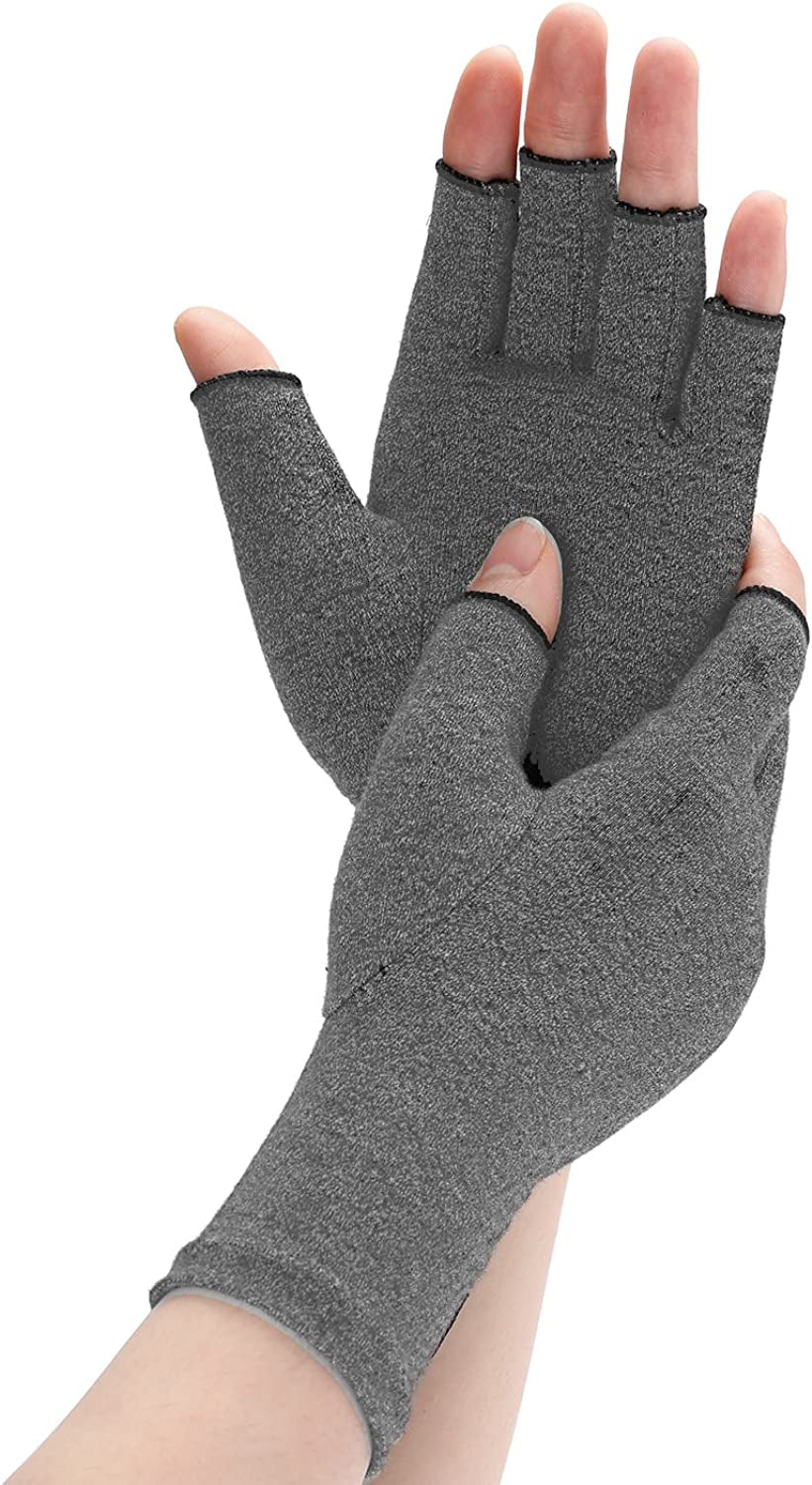 Arthritis Compression Gloves Relieve Pain from Rheumatoid, RSI, Carpal Tunnel,Tendonitis, Fit for Women & Men - Open Finger