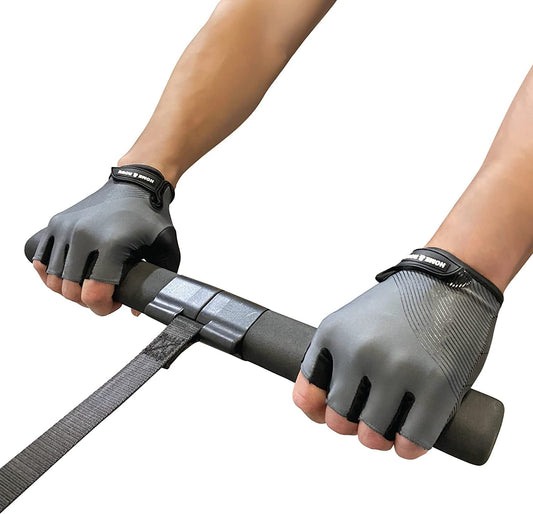 Fingerless Rowing Gloves. Perfect Fitness Gloves for Rowing Machine, Exercise Bike, Weight Lifting, Cycling, Training, Gym. Workout Gloves for Men and Women