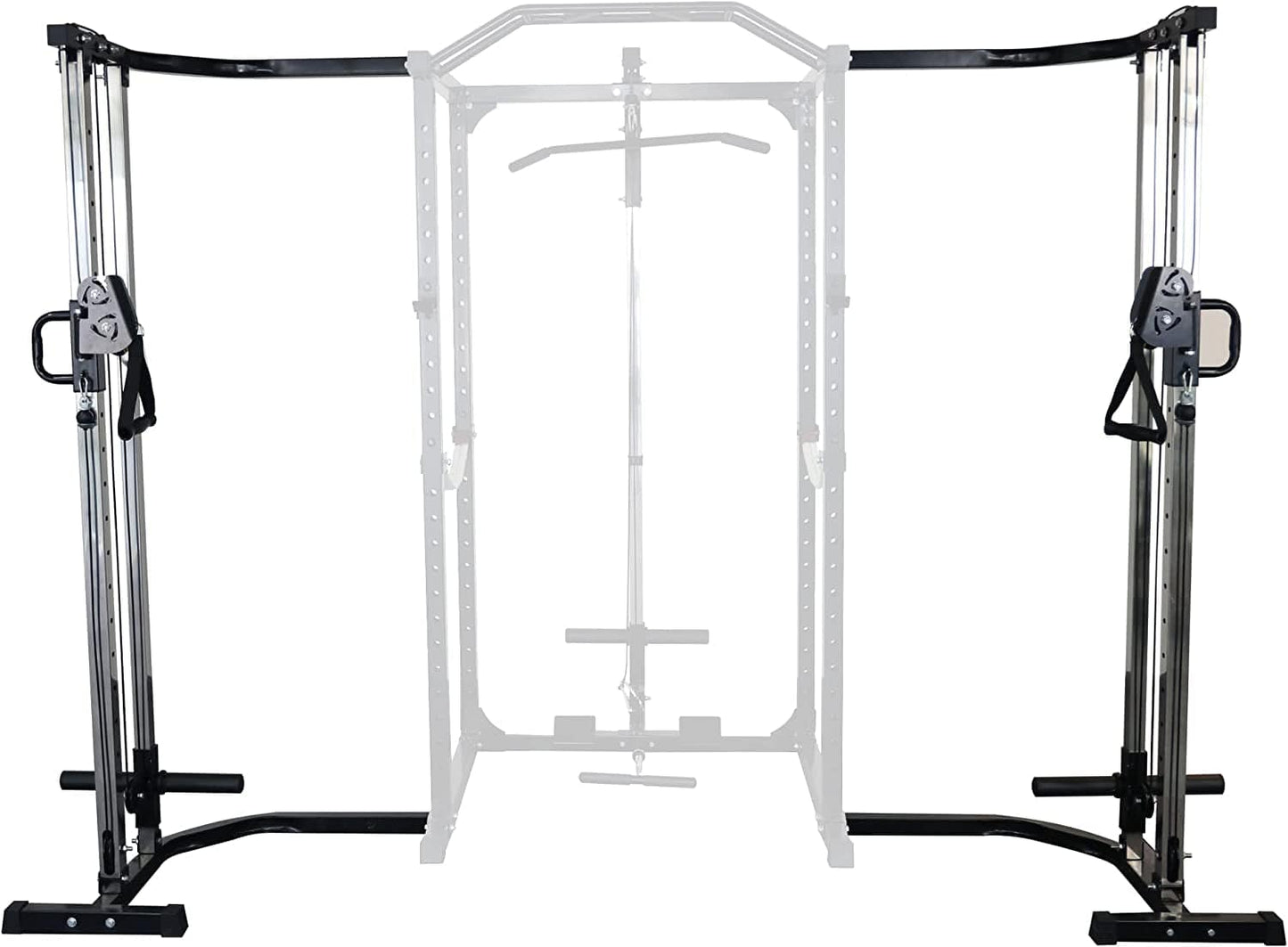 Balancefrom Multi-Function Adjustable Power Cage with J-Hooks, Safety Straps and Optional LAT Pulldown Attachment and Cable Crossover