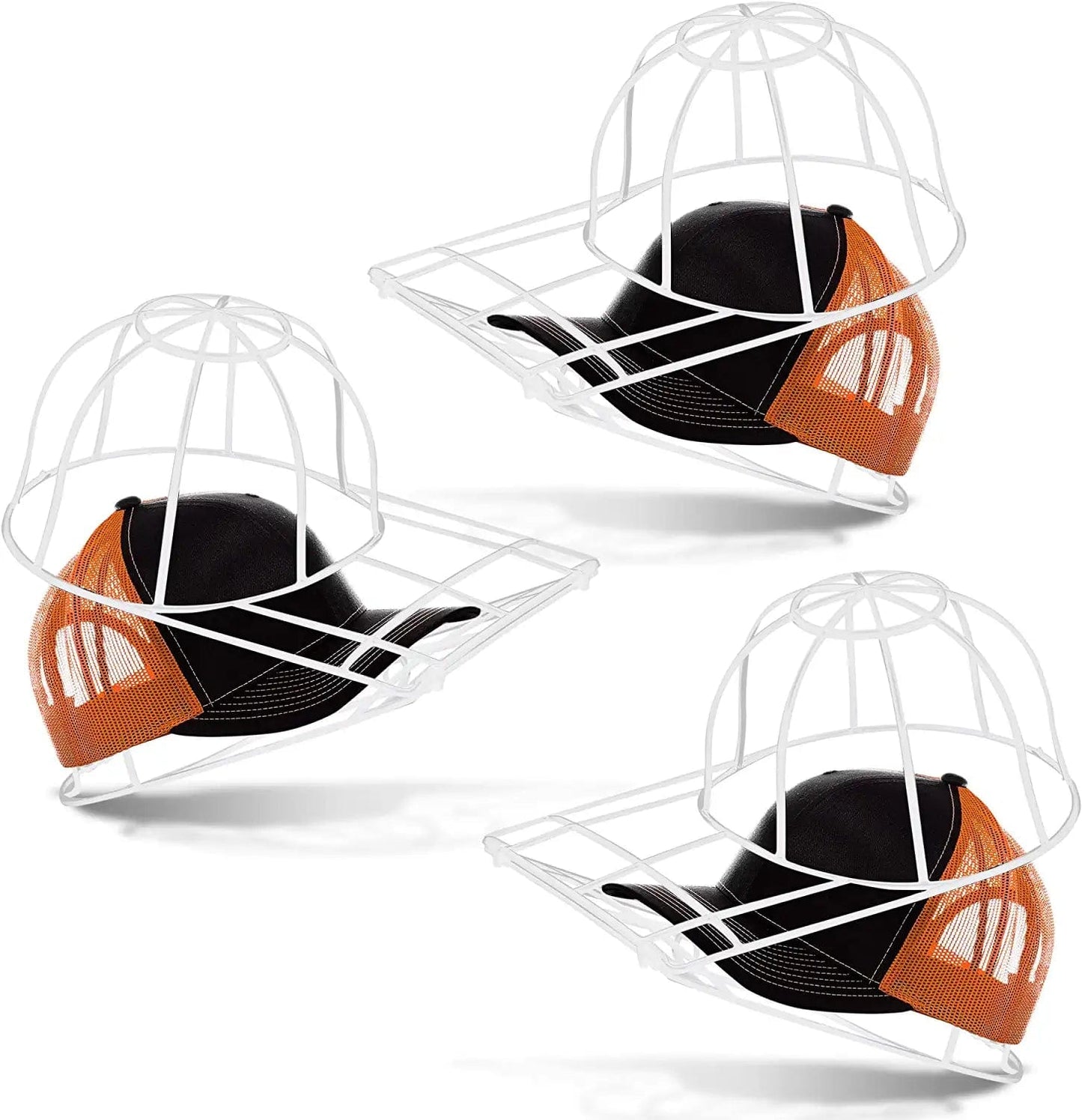 Ballcapbuddy - Original and Patented Hat Cleaner, Hat Washer for Washing Machine or Dishwasher, Cap Washer Frame for Flat & Curved Hats, 3 Pack, Black, Made in USA