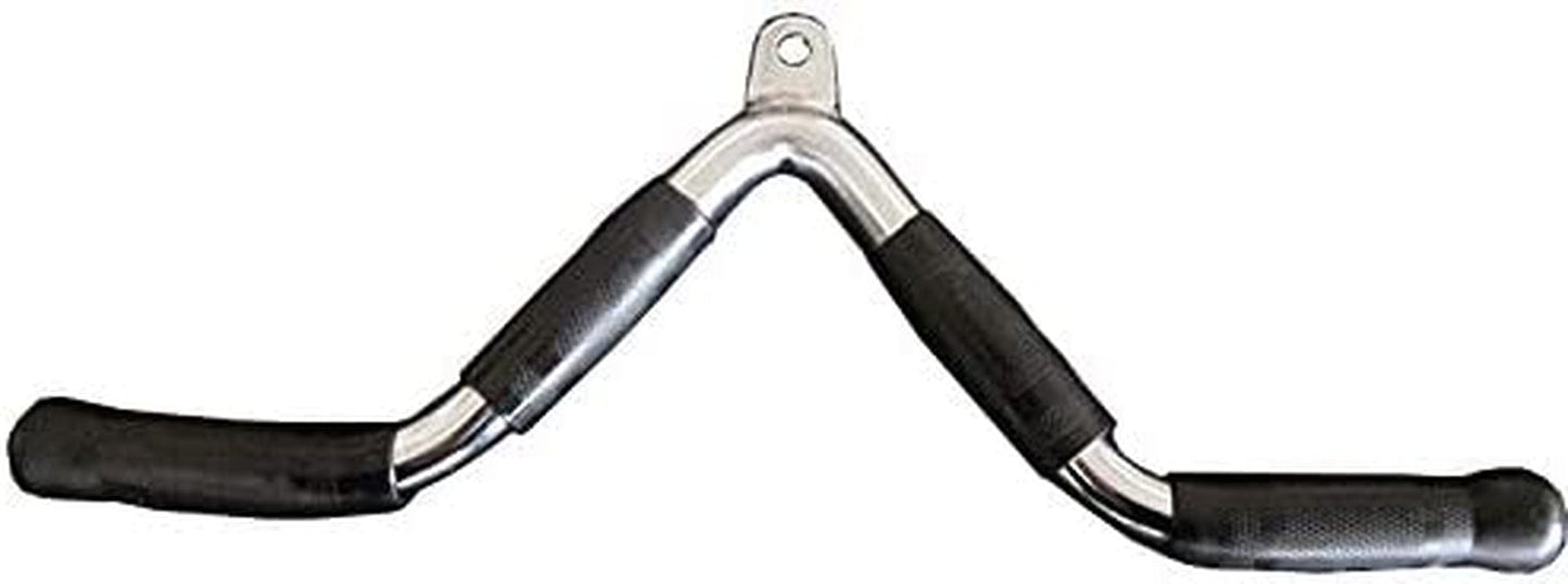 Barbell Multi-Exerciser Cable Attachment for Cable Machines, Lat Pull down Bar Cable Machine Attachments, Tricep Press down Bar, Revolving Straight Curl Pulldown Bar with Rotating & Rubber Handle Grips