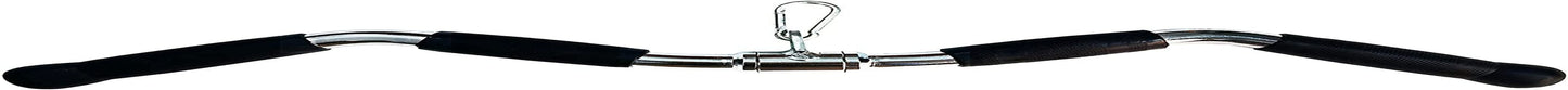 Barbell Multi-Exerciser Cable Attachment for Cable Machines, Lat Pull down Bar Cable Machine Attachments, Tricep Press down Bar, Revolving Straight Curl Pulldown Bar with Rotating & Rubber Handle Grips