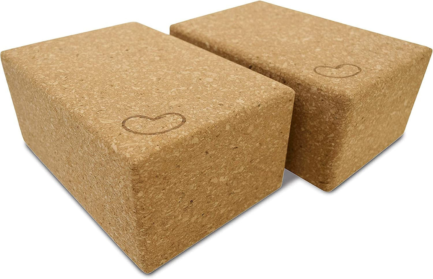 Bean Products Yoga Blocks, Standard & Large Sizes - Studio Grade, Non-Slip, Made from Eco Friendly Materials - 100% Natural Cork or Foam - Improves Stability & Alignment - Single Block or 2 Pack Sets