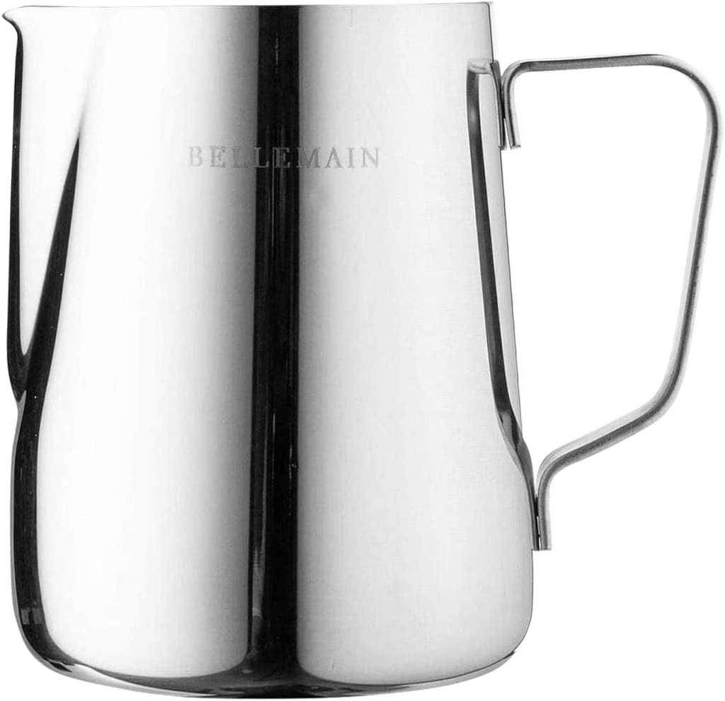 Bellemain Milk Frothing Pitcher 12 Oz | Espresso Steaming Pitcher, Small Milk Pitcher for Espresso Machine | Milk Frothing Cup, Stainless Steel Milk Frother Cup | Metal Pitcher for Steaming Milk