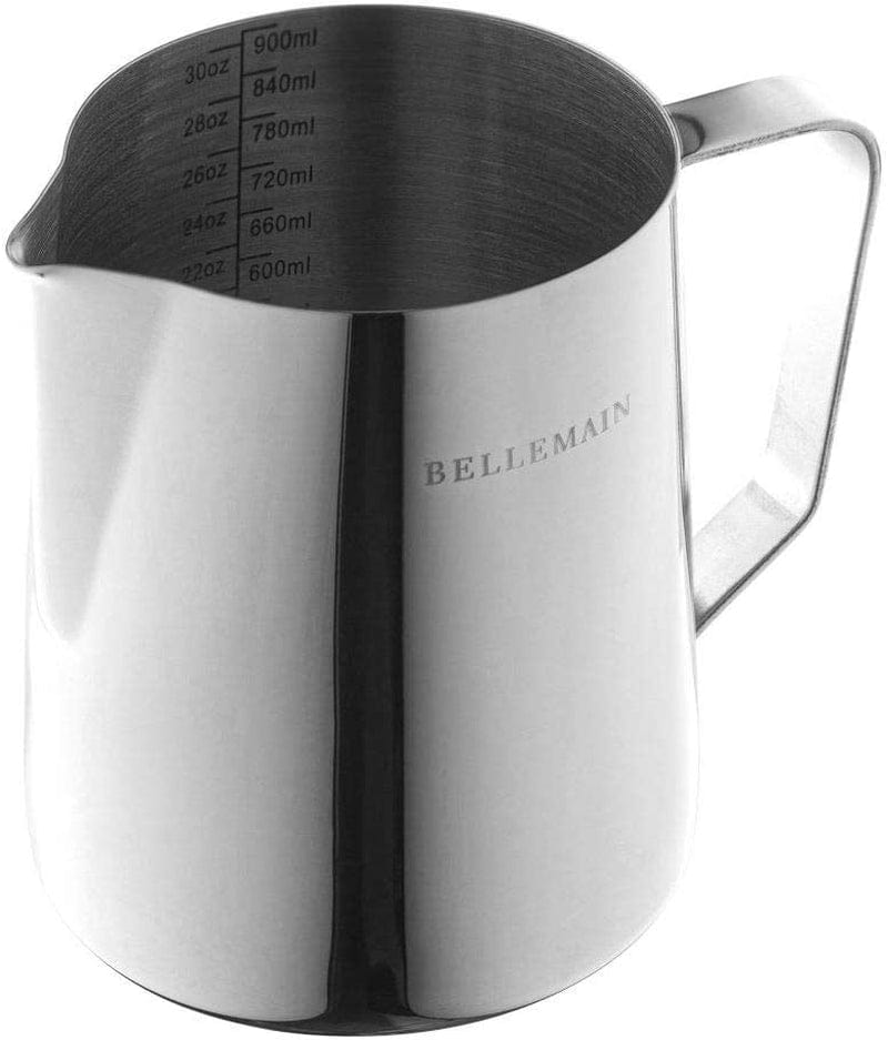 Bellemain Milk Frothing Pitcher 12 Oz | Espresso Steaming Pitcher, Small Milk Pitcher for Espresso Machine | Milk Frothing Cup, Stainless Steel Milk Frother Cup | Metal Pitcher for Steaming Milk