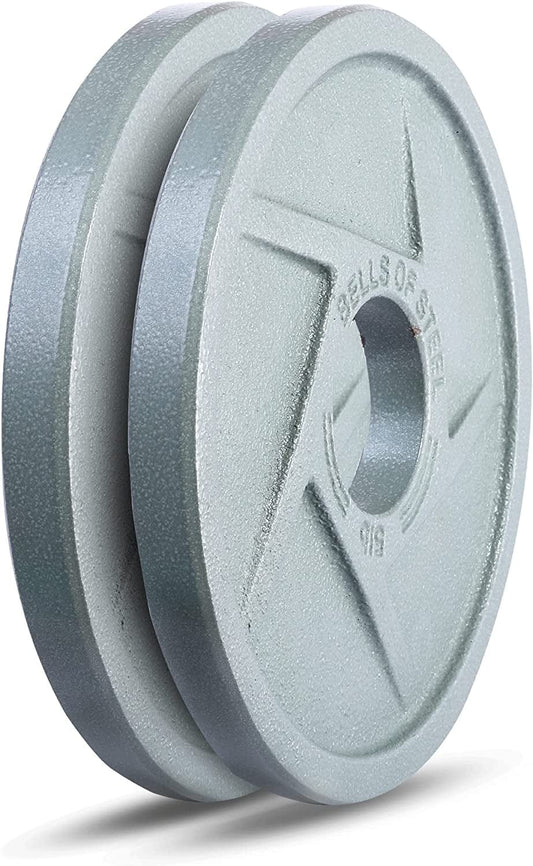 Bells of Steel - Mighty Grip Olympic Cast Iron Weight Plates 2.1, Workout Set for Deadlifts, Squats, Bench Press, Shoulder Press and Free Weights - Pair of 5 Lb Plate