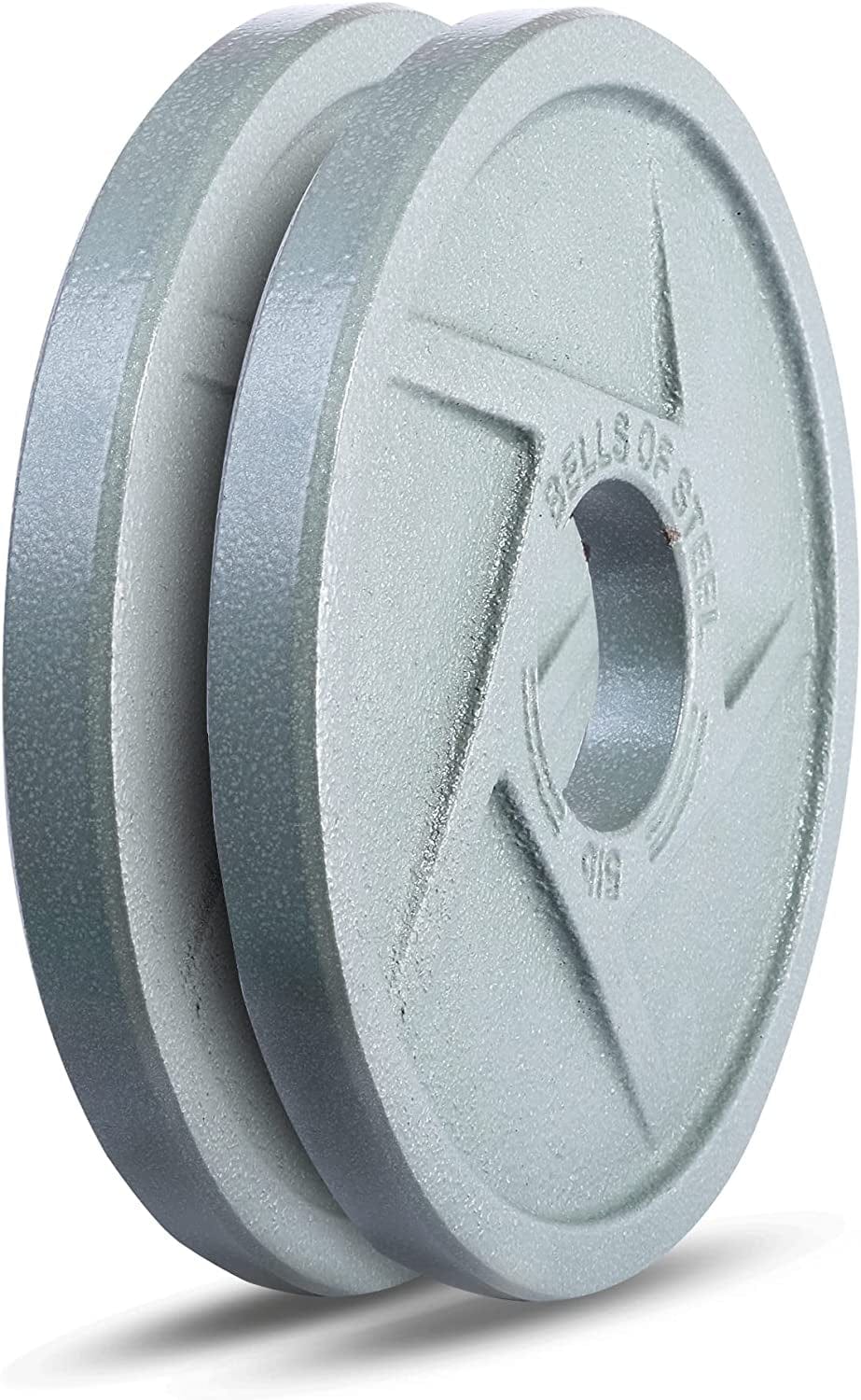 Bells of Steel - Mighty Grip Olympic Cast Iron Weight Plates 2.1, Workout Set for Deadlifts, Squats, Bench Press, Shoulder Press and Free Weights - Pair of 5 Lb Plate