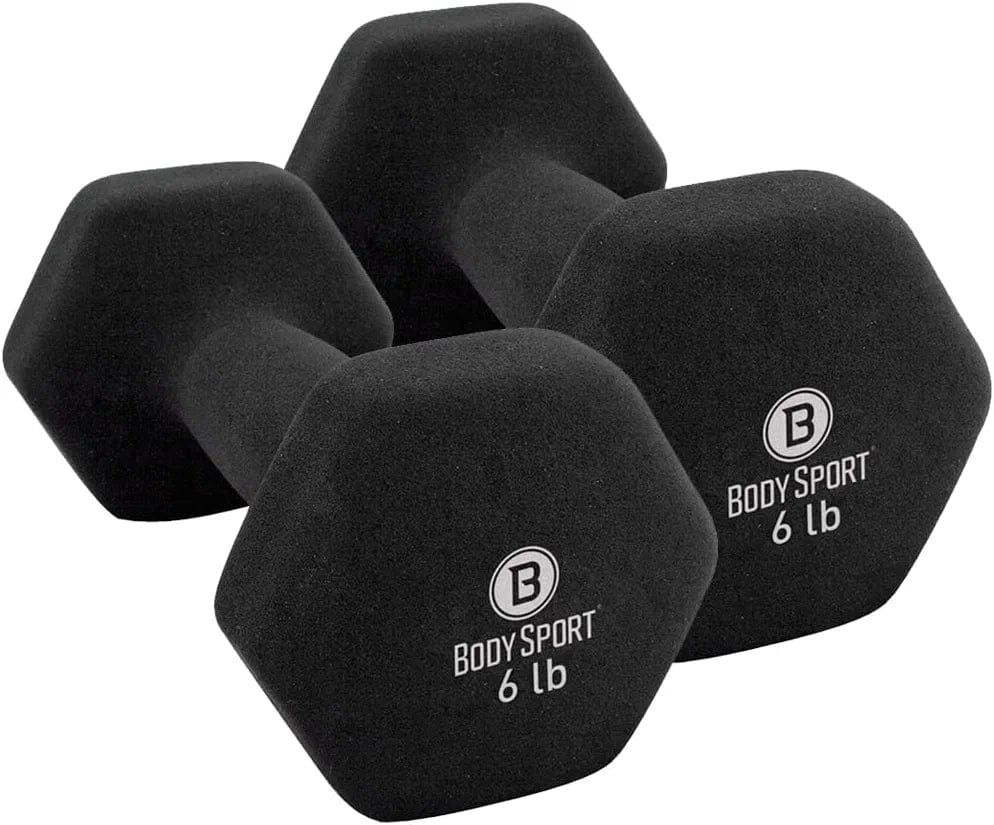 Body Sport Neoprene Dumbbell – Dumbbells for Exercises – Strength Training Equipment – Neoprene Dumbbells – Home Gym Accessories – Weight Training – Pair