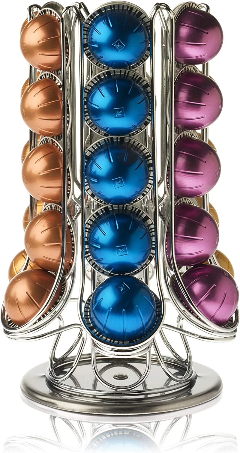 Peak Coffee Capsule Storage Drawer Tray for 45 Nespresso Pods Holder | Bartesian & Vertuo Pod Holder Box & Machine Stand | Tempered Glass Top Coffee Pod Holder | Designed for Nespresso Accessories