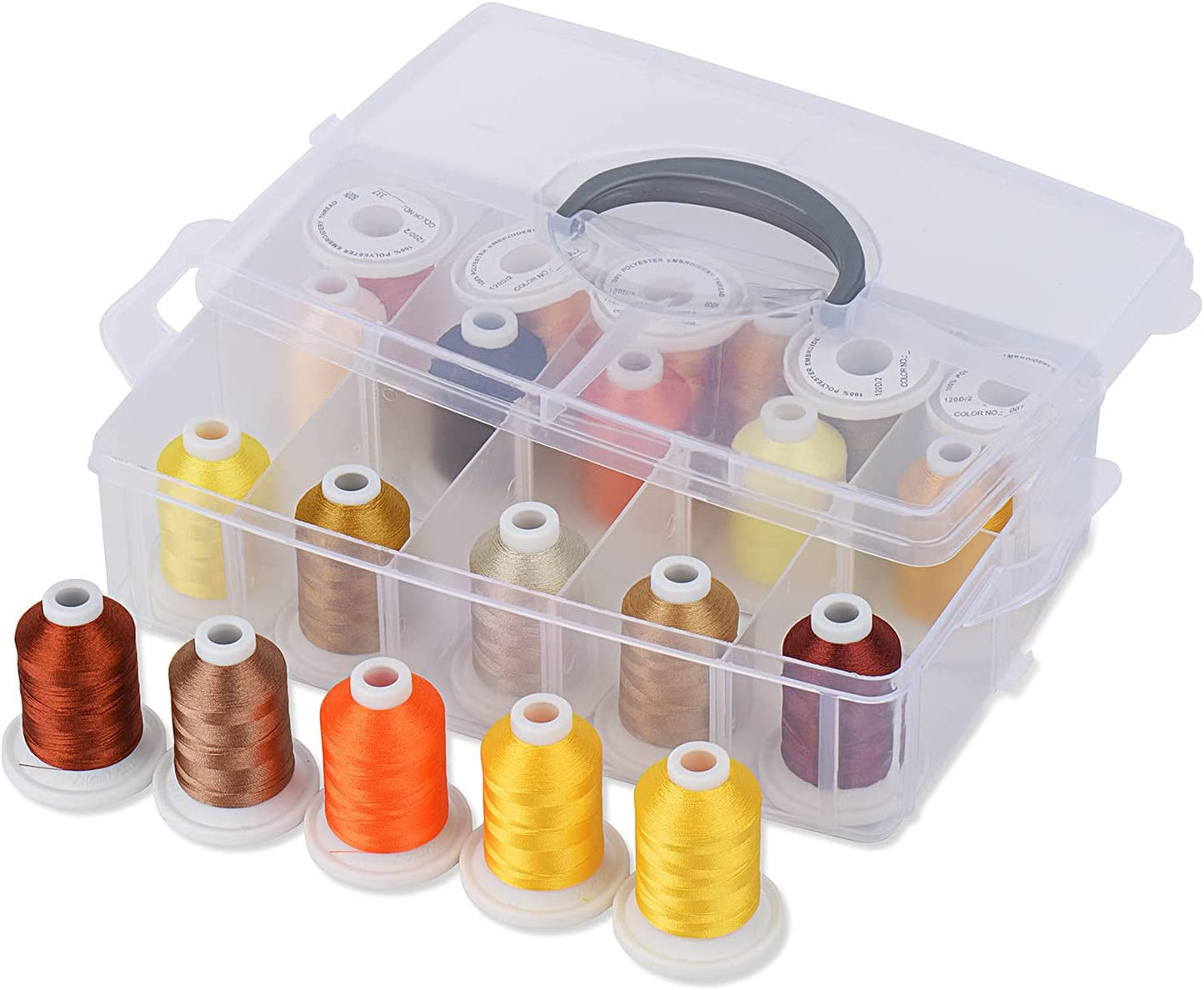 Simthread Embroidery Machine Thread 63 Brother Colors 800 Yards Snap Spools