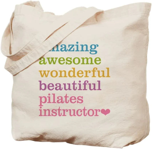 Cafepress Pilates Instructor Tote Bag Natural Canvas Tote Bag, Reusable Shopping Bag