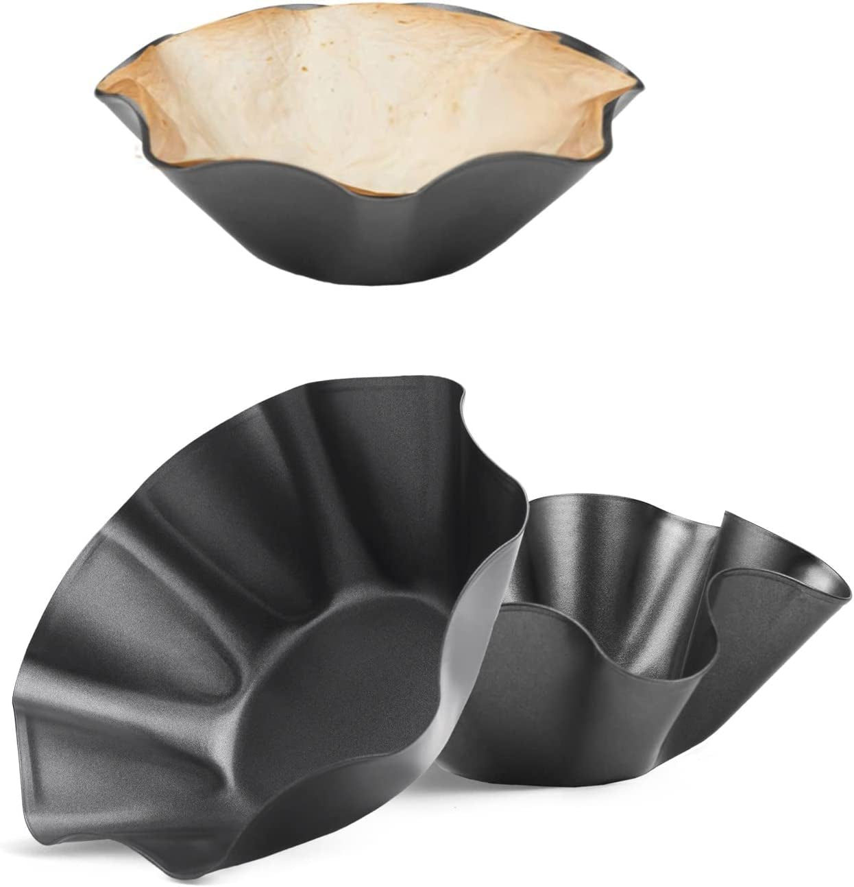 RUVINCE Tortilla Maker Nonstick Taco Shell Maker Salad Bowl Set of 4 Pack Perfect Taco Pan
