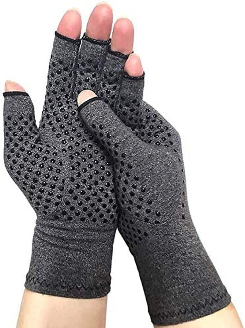 Lingfei Copper Compression Cotton Arthritis Gloves. Best Copper Infused Glove for Arthritis Hands, Arthritic Fingers, Carpal Tunnel, Computer Typing, Hand Support. Fingerless for Women and Men (Medium)