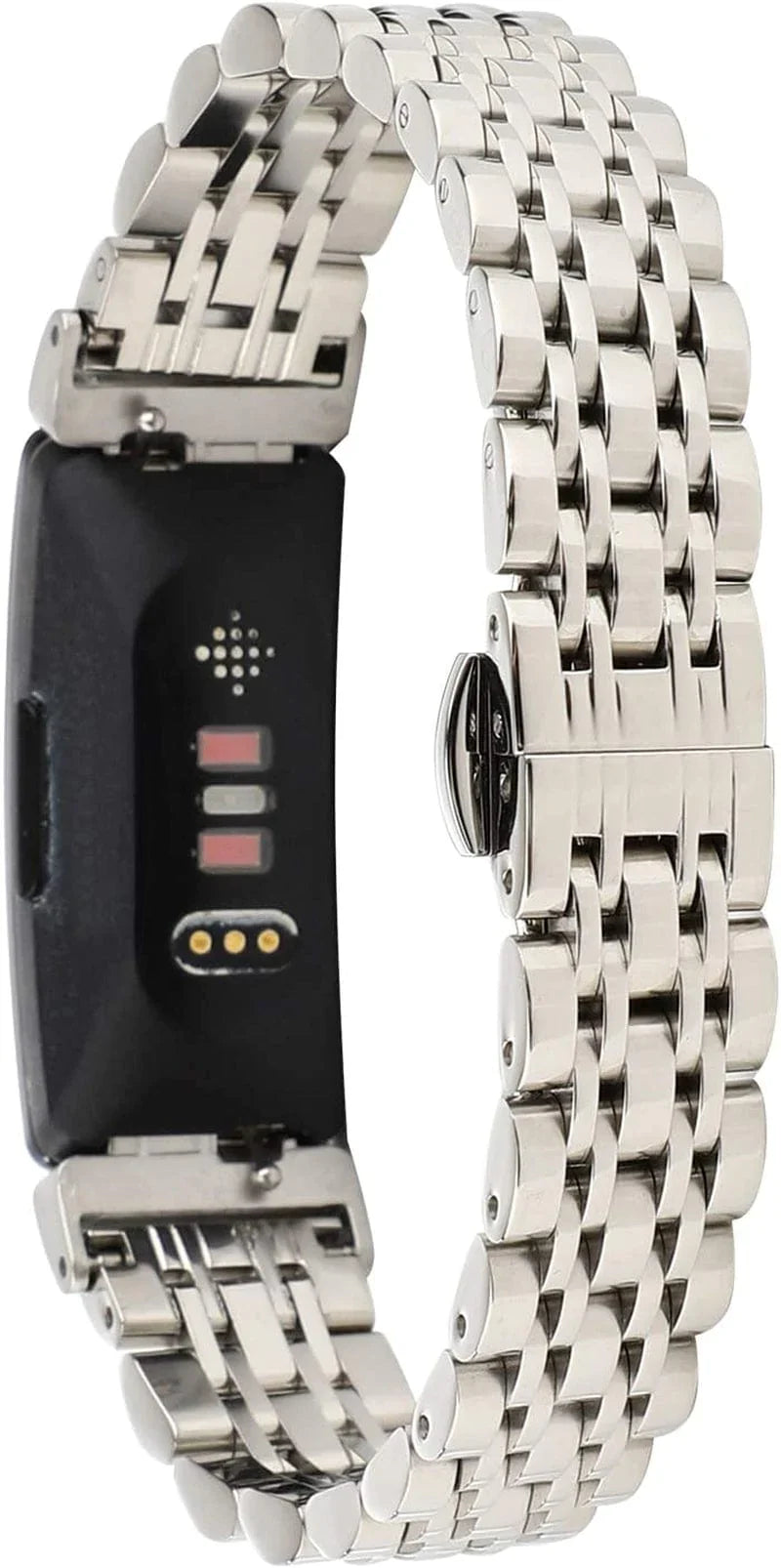 Chofit Metal Bracelet Compatible with Fitbit Inspire/ Inspire Hr/Inspire 2 Bands, Stainless Steel Replacement Strap Bangle Bracelet Wristband Accessories for Inspire Tracker for Women (Silver)