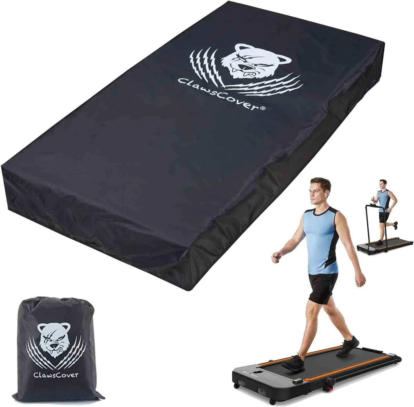 Clawscover Treadmill Cover Waterproof Dustproof Running Machine Cover Exercise Workout Equipment Protective with Windproof Drawstring and Air Vents for Home Gym Indoor Outdoor