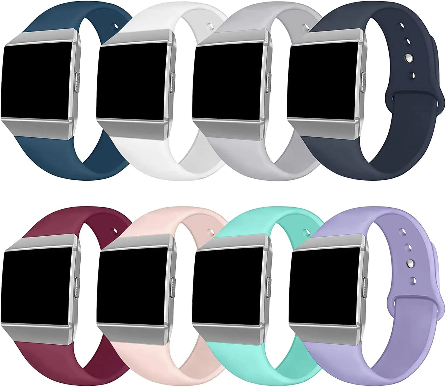 Compatible Fit Bit Ionic Bands, Nahai Soft Silicone Replacement Strap Accessory Breathable Wristbands for Fit Bit Ionic Smart Watch, Small, 8 Packs