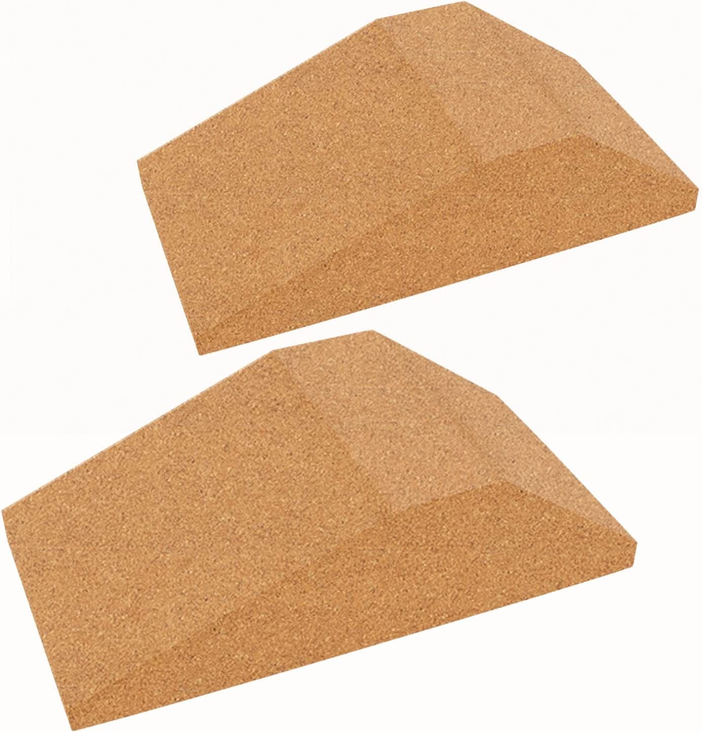 Cork Squat Wedge Blocks (Pair) Soft Cork Yoga Wrist Wedges Slant Board Calf Stretcher for Physical Therapy, Calf Raise Block Supportive Foot Exercise Accessories for Balance, Pilates, Fitness