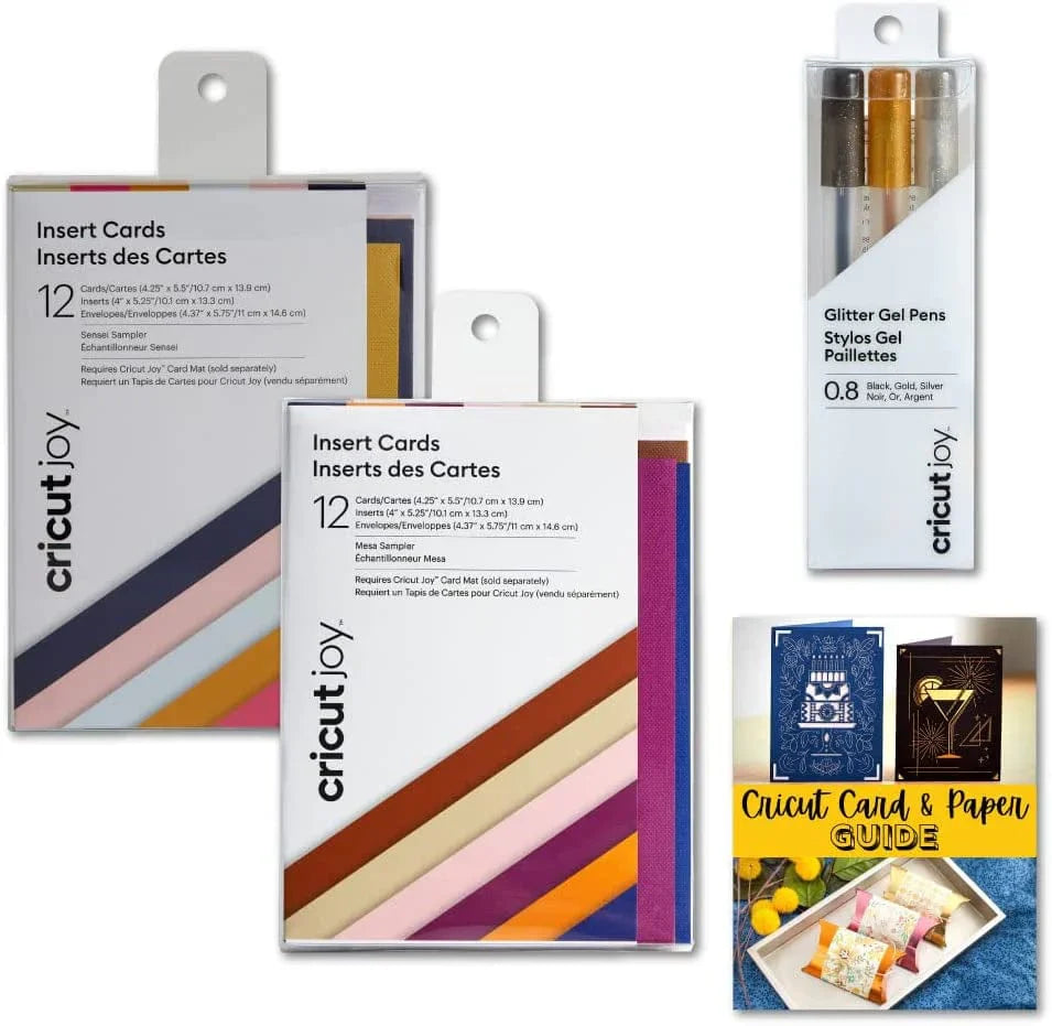 Cricut Joy Machine Insert Cards Sampler and Pen Set, Silver and Gold Bundle