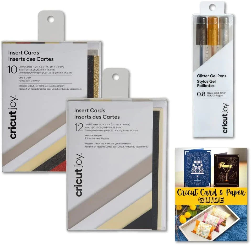 Cricut Joy Machine Insert Cards Sampler and Pen Set, Silver and Gold Bundle