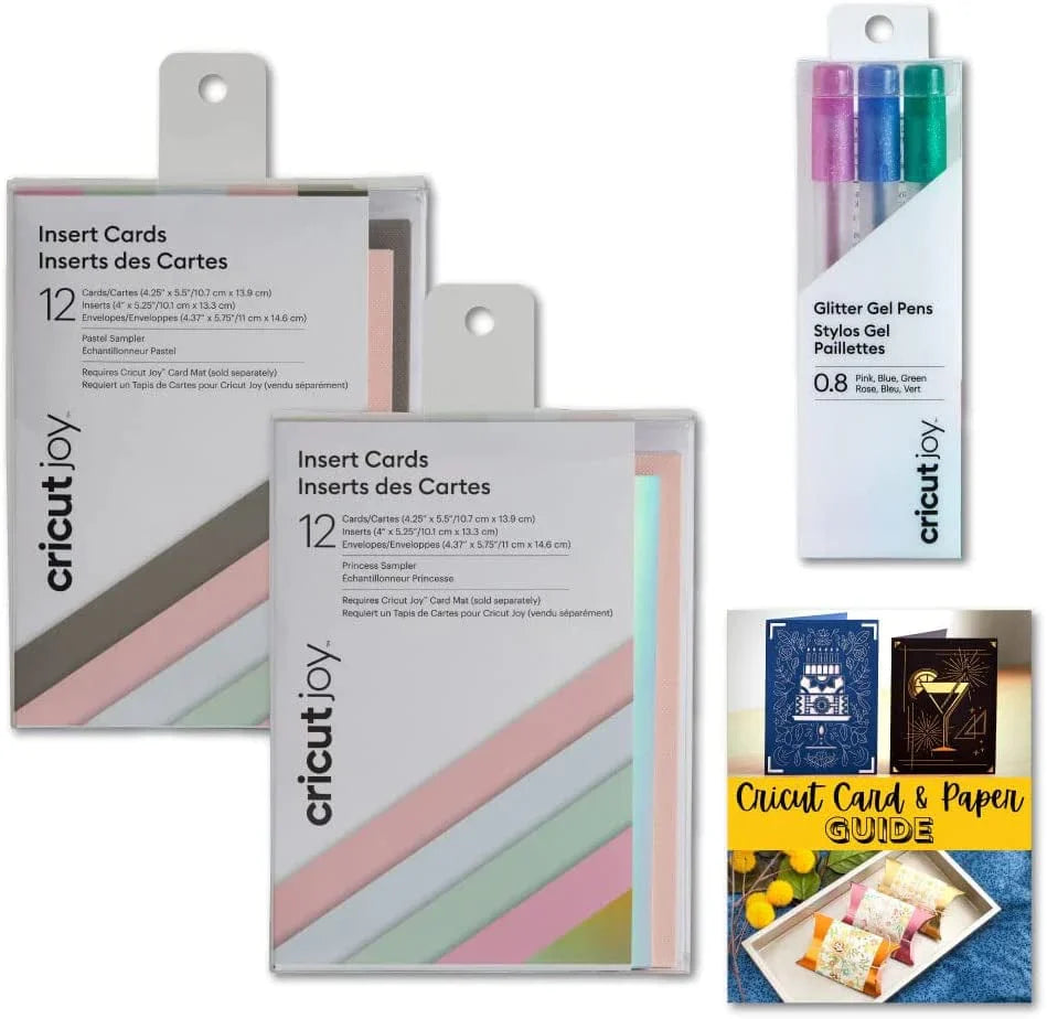 Cricut Joy Machine Insert Cards Sampler and Pen Set, Silver and Gold Bundle