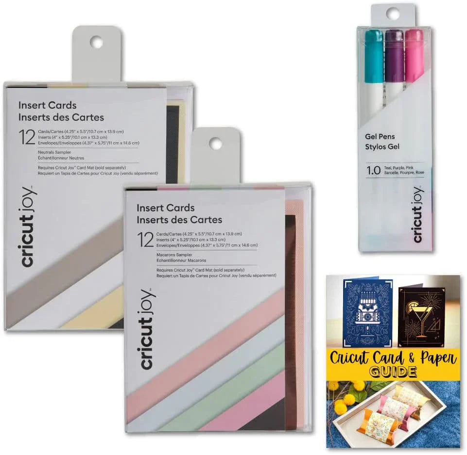 Cricut Joy Machine Insert Cards Sampler and Pen Set, Silver and Gold Bundle