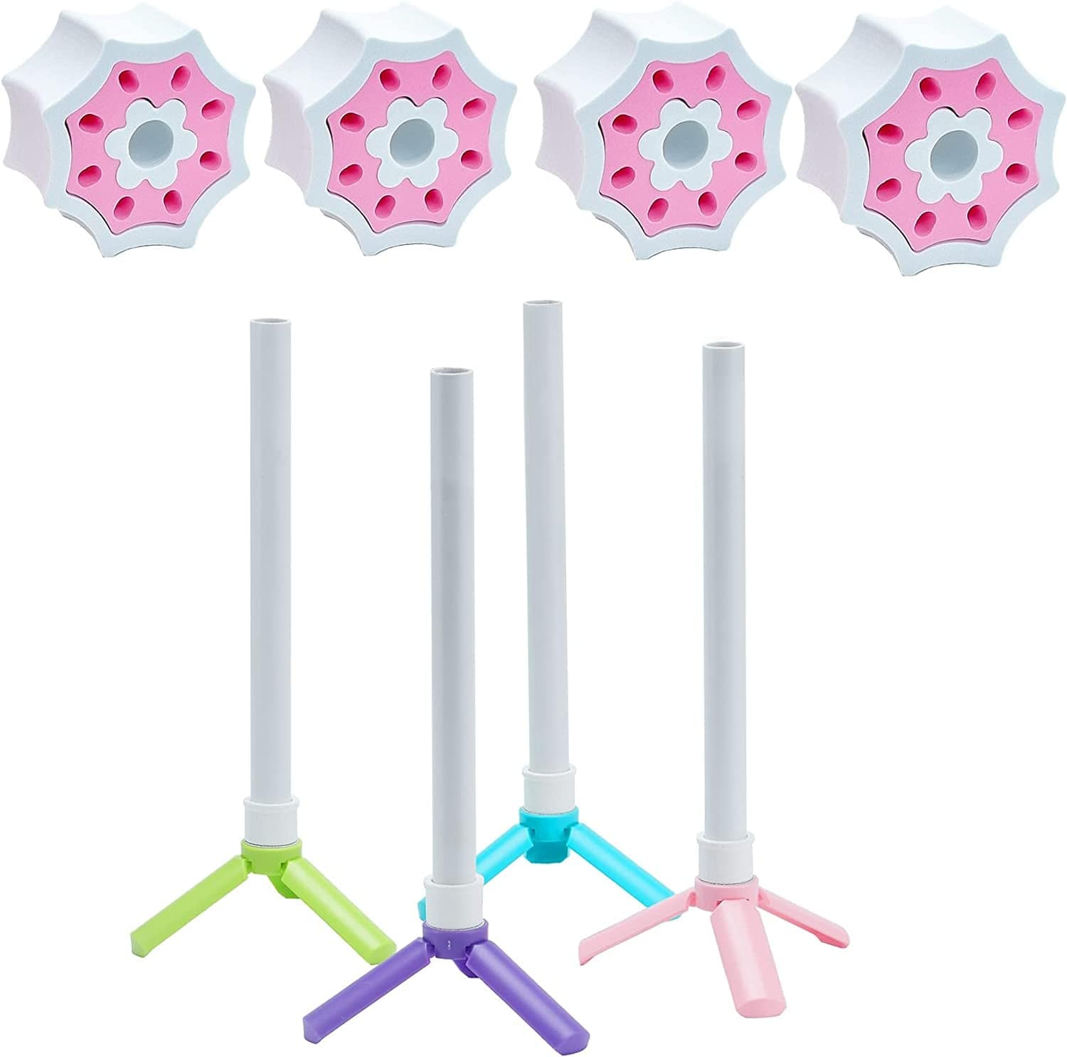 Cup Drying Stander Holder for Cup Turner Machine Kit, Drying Stander Holder with Pipe, DIY Glitter Epoxy Tumblers Cup Turner Kit (4 Color R&Foam)