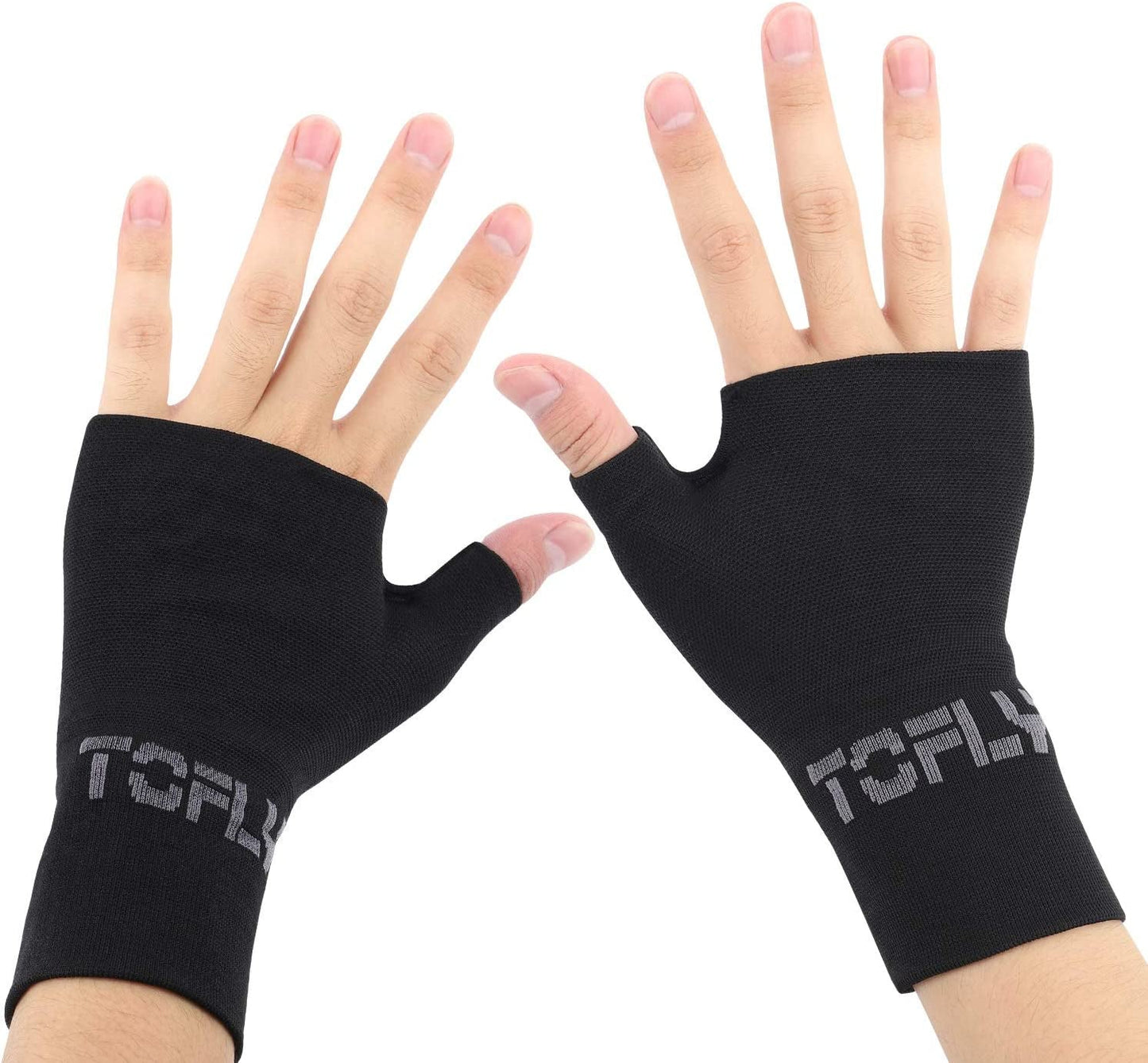 TOFLY® Wrist & Thumb Support Sleeve, 1 Pair Compression Arthritis Gloves for Unisex, Ideal for Carpal Tunnel, Wrist Pain & Fatigue, Sprains, RSI, Tendonitis, Hand Instability, Sports, Typing, Black M