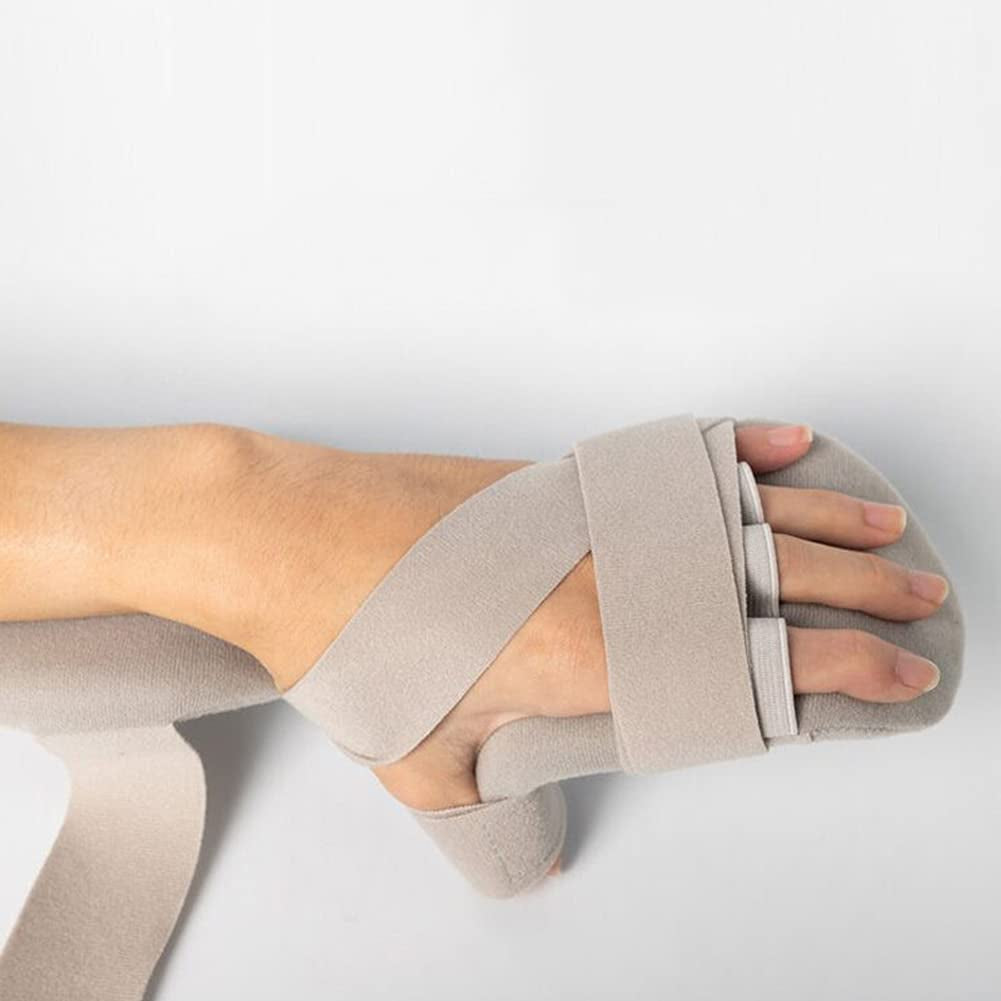 NXX Finger Splint Brace Stroke Gloves Hand Support Gloves,Fixed Rehabilitation Training Hand Fist Splint for Stroke Hemiplegia Elderly, Patient and Athlete Finger Suitable, Right