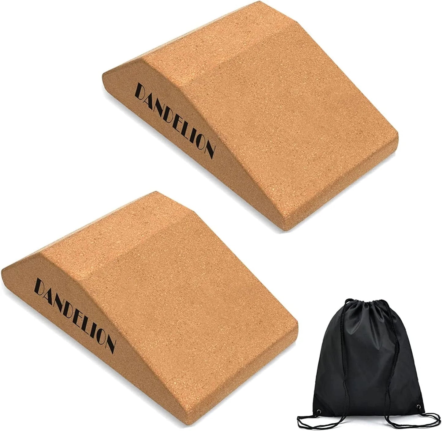 Dandelion Cork Squat Wedge Block 2PCS, Non Slip Professional Squat Ramp, Weightlifting Calf Stretcher Slant Board for Squat Improve Mobility Balance and Strength Performance