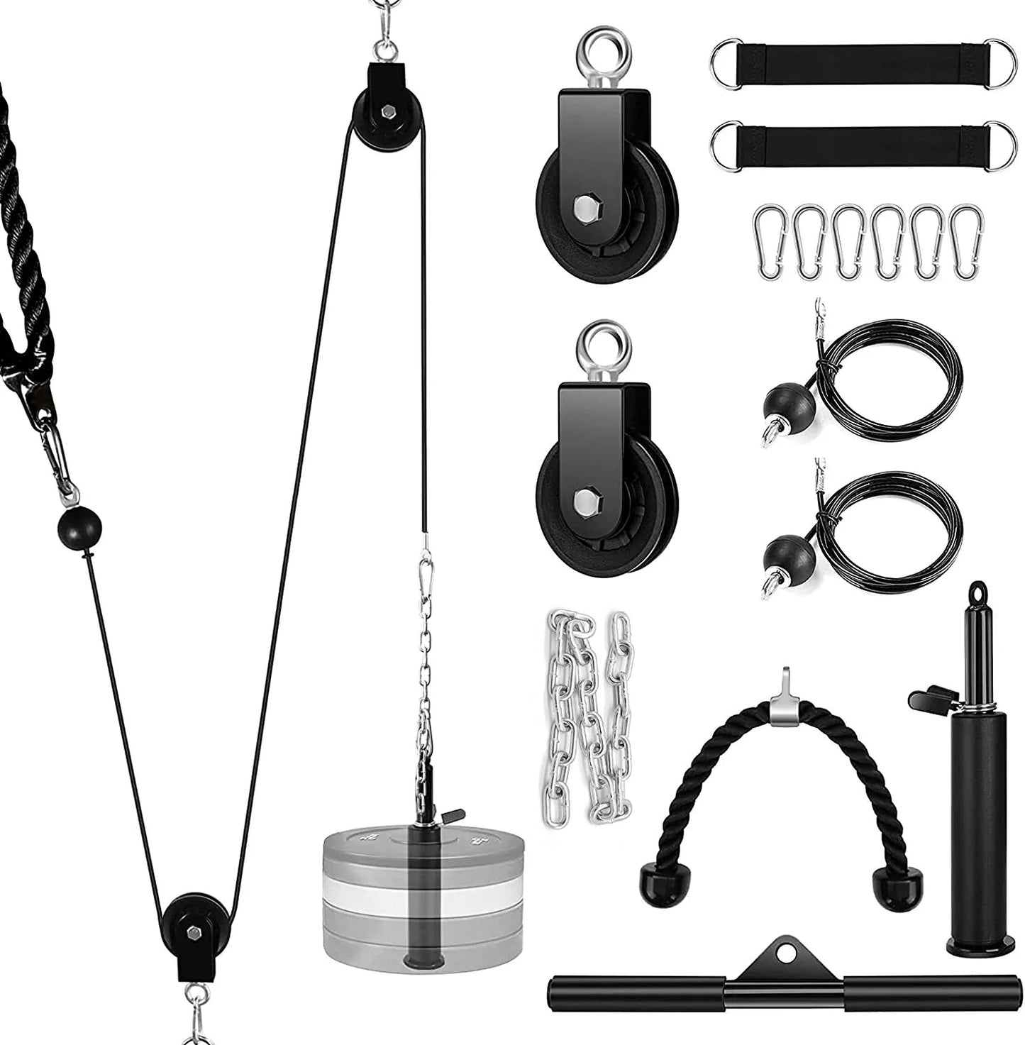 Xonyicos Fitness Cable Pulley System, Gym LAT and Lift Pulldown Machine Attachments, Home Workouts Equipments for Biceps Triceps Shoulder Arm Curl Forearm Muscle Strength Exercise