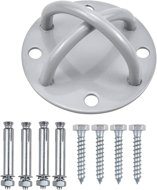 Ditanjia Yoga Ceiling Hooks Wall Mount Bracket 4 Holes, Suspension Trainer Mount Bracket, for Olympic Rings Fitness Training Yoga Swing Battle Ropes Resistance Band Boxing Equipment Swing Hooks Heavy