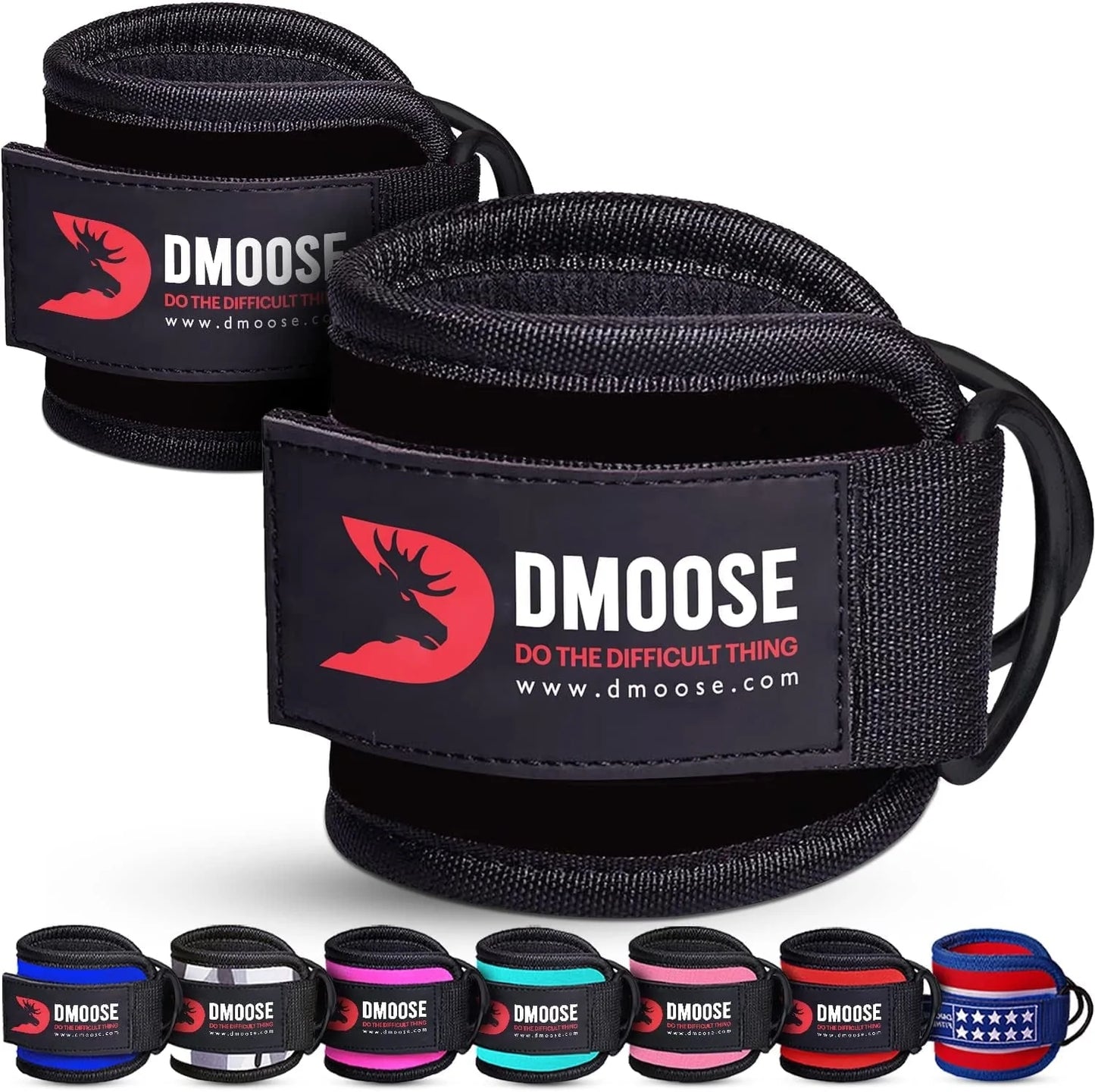 Dmoose Ankle Strap for Cable Machine Attachments - Gym Ankle Cuff for Kickbacks, Glute Workouts, Leg Extensions, Curls, Booty Hip Abductors Exercise for Men and Women