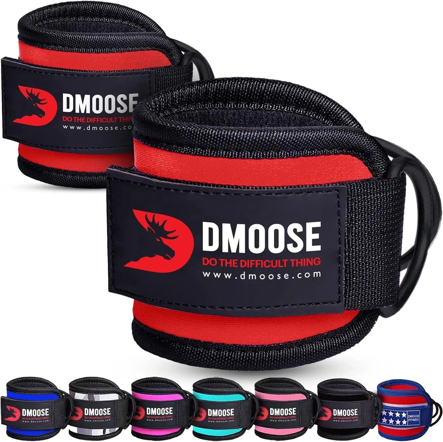 Dmoose Ankle Strap for Cable Machine Attachments - Gym Ankle Cuff for Kickbacks, Glute Workouts, Leg Extensions, Curls, Booty Hip Abductors Exercise for Men and Women