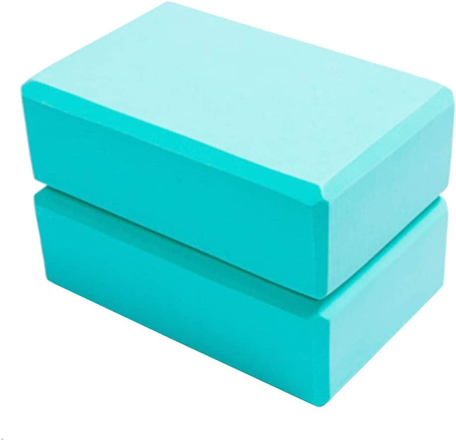 Dofover Set of 2 Yoga Blocks EVA Foam Exercise Bricks Provides Stability Balance and Support Improve Strength - 9 X 6X 3 Inches