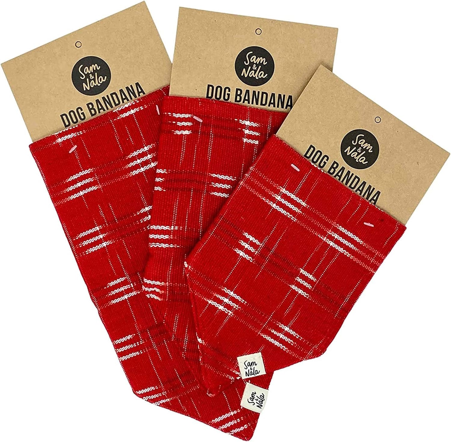 Dog Bandana by Sam & Nala, Handmade in Guatemala for Large, Medium and Small Dogs, Express Your Pup’S Personality with Double-Layered and Custom-Cut Bandanas, Washing Machine Safe (Hot Tamale, L)