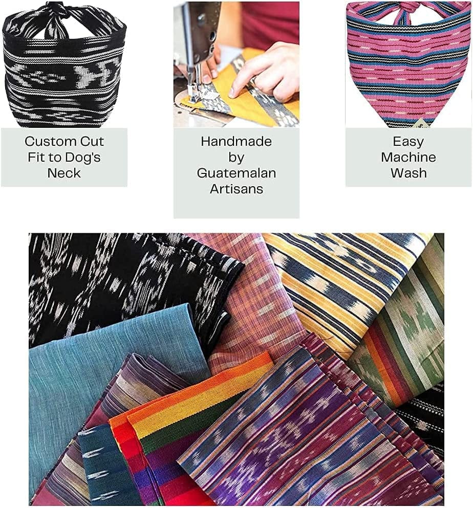 Dog Bandana by Sam & Nala, Handmade in Guatemala for Large, Medium and Small Dogs, Express Your Pup’S Personality with Double-Layered and Custom-Cut Bandanas, Washing Machine Safe (Hot Tamale, L)