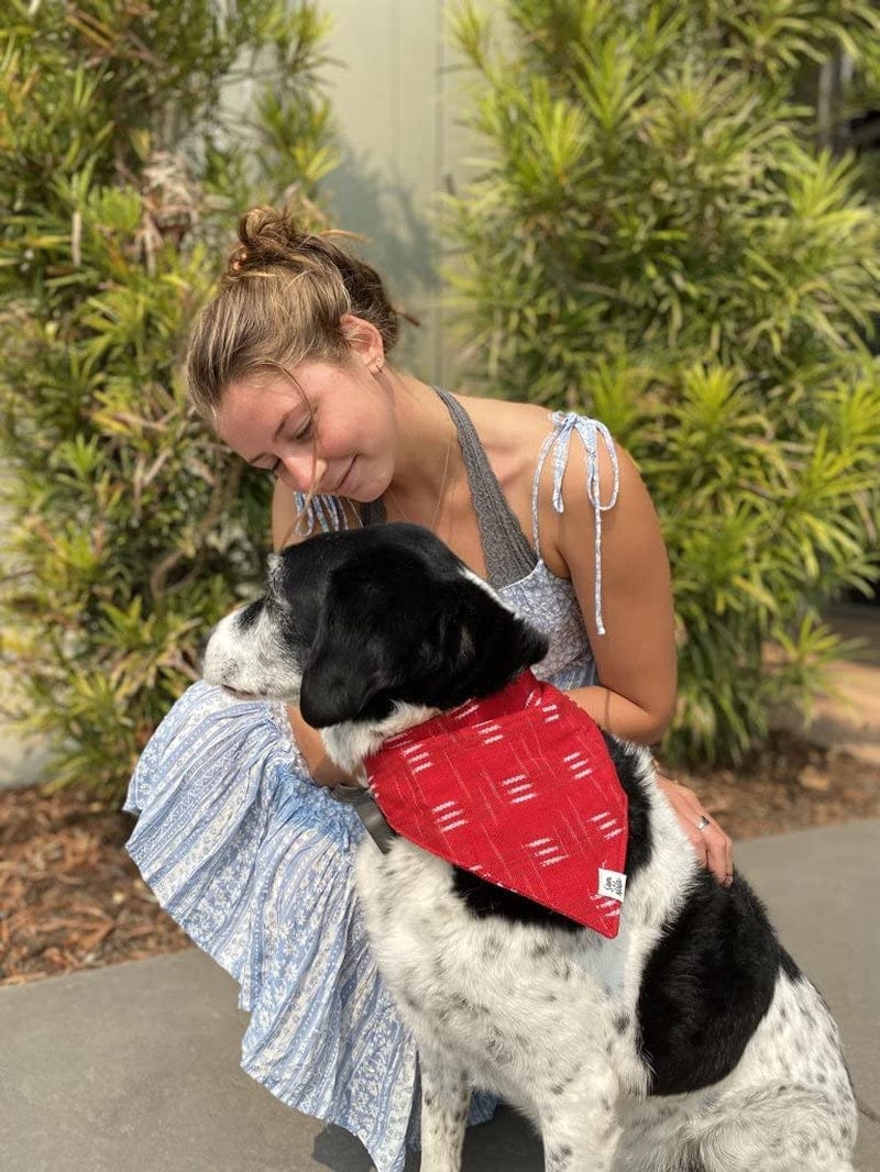 Dog Bandana by Sam & Nala, Handmade in Guatemala for Large, Medium and Small Dogs, Express Your Pup’S Personality with Double-Layered and Custom-Cut Bandanas, Washing Machine Safe (Hot Tamale, L)