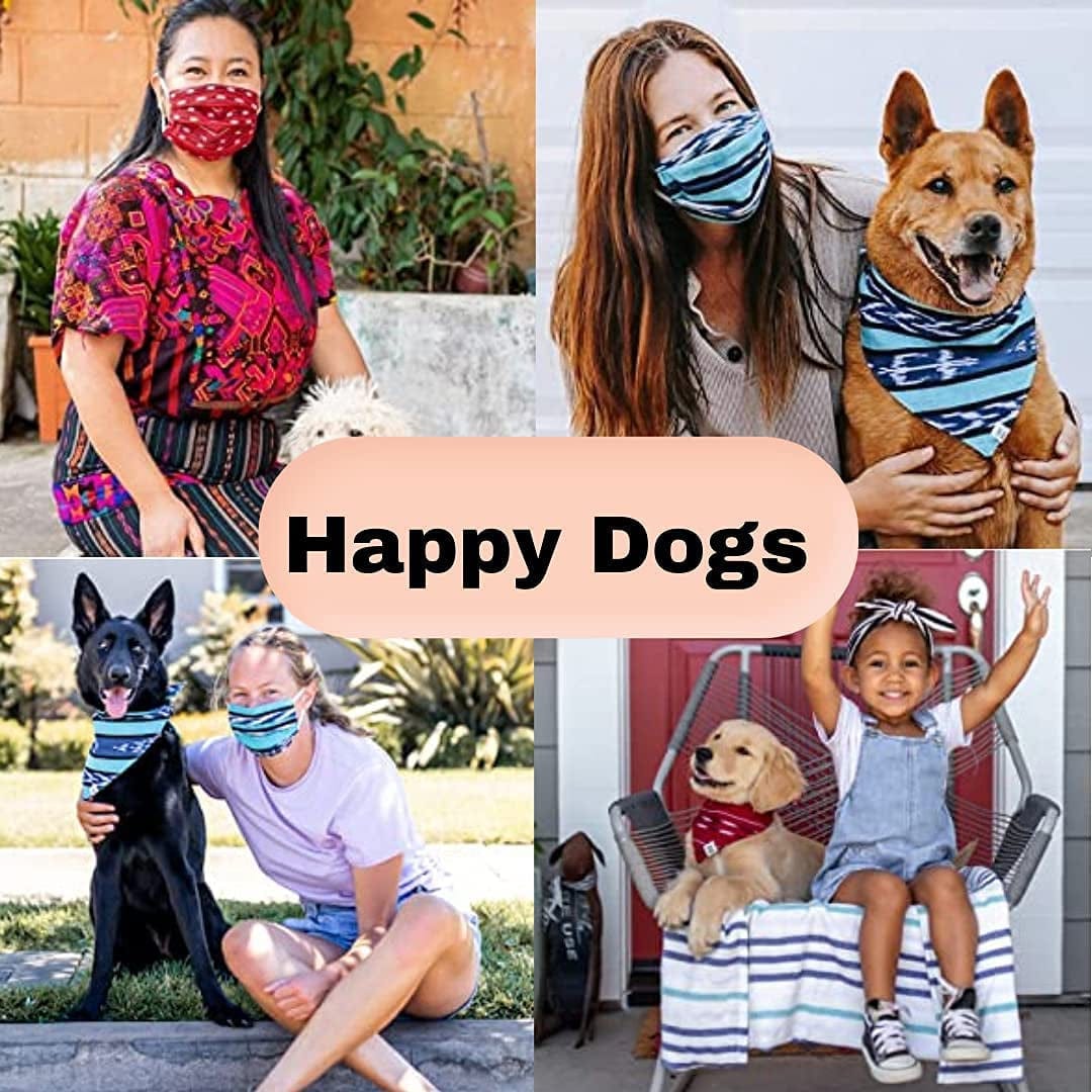 Dog Bandana by Sam & Nala, Handmade in Guatemala for Large, Medium and Small Dogs, Express Your Pup’S Personality with Double-Layered and Custom-Cut Bandanas, Washing Machine Safe (Hot Tamale, L)