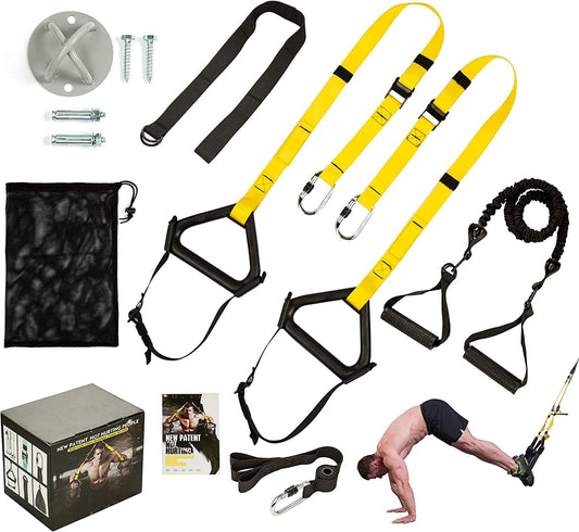 DOHOO Bodyweight Resistance Trainer Kit, Home Gym Strength Training Straps Outdoor Fitness Training Set