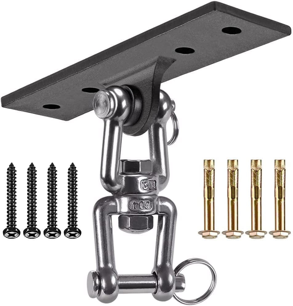 Dolibest Heavy Bag Hanger, Wall Ceiling Mount Hook 360° Rotation Wood Beam Holder Body Weight Strength Training Systems, Aerial Yoga Swing & Hammock, Resistance Band for Wooden Sets