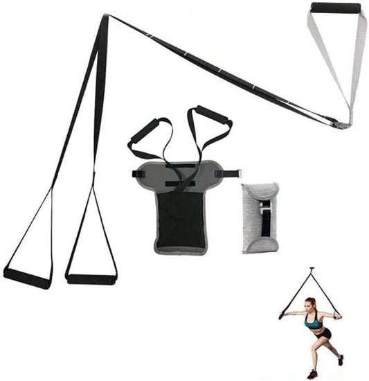 Door Anchors Strap for Resistance Bands Exercises, Sling Trainer Set with Door Anchors, Portable Door Band Resistance Workout Equipment, Adjustable Fitness Home Suspension - Punch-Free/ Nail-Free