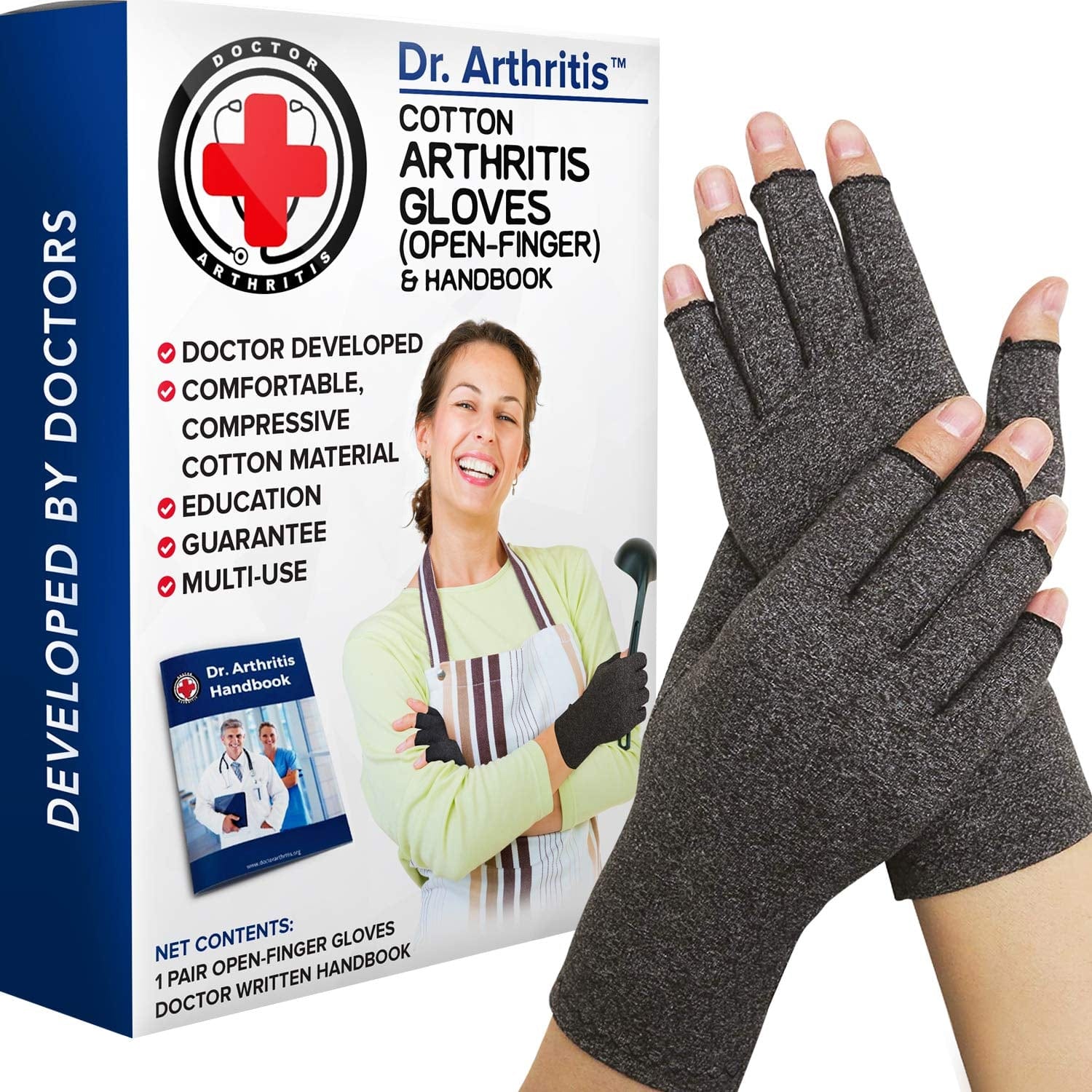 Dr. Arthritis Compression Gloves for Women and Men: Arthritis Pain Relief for Hands, Daily Comfortable Wrist Support (X-Small, 1 Pair)