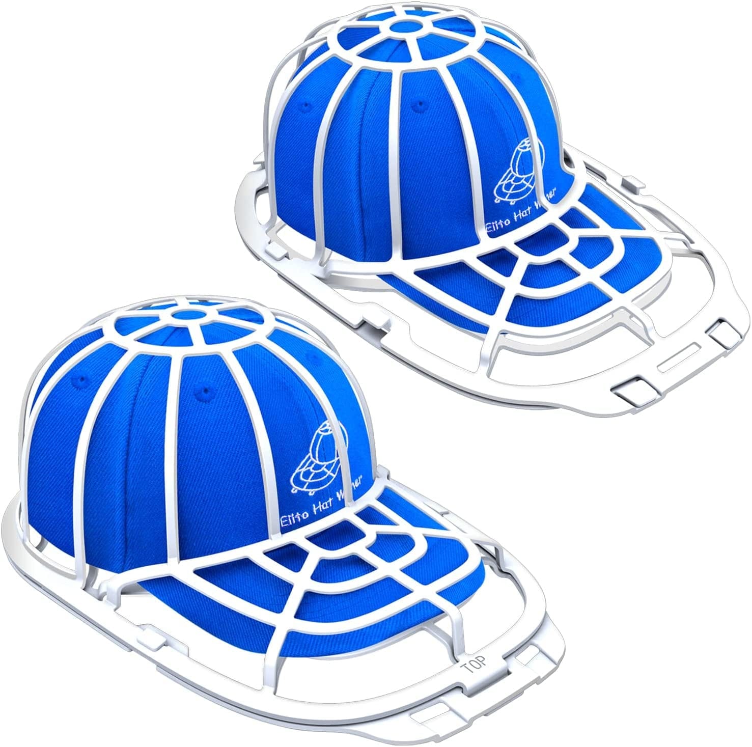 Eiito Hat Washer for Washing Machcine, 2 Pack Hat Cleaner for Baseball Caps Hat Shaper for Dishwasher, 2 Sizes-4 Pcs Hat Cage Rack Frame Fit Adult and Children Wash Caps