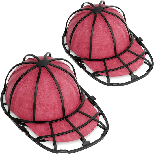 Eiito Hat Washer for Washing Machine, 2 Pack Baseball Hat Cleaner Cap Washer, Fit for Adult/Kid'S Hat Washer Frame Cage, Hat Protector Racks for Washing Machine, Black