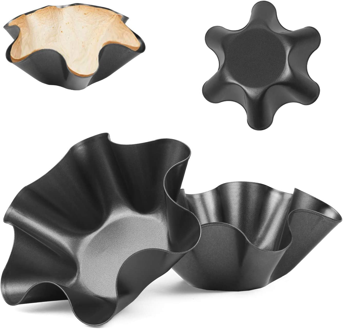 RUVINCE Tortilla Maker Nonstick Taco Shell Maker Salad Bowl Set of 4 Pack Perfect Taco Pan